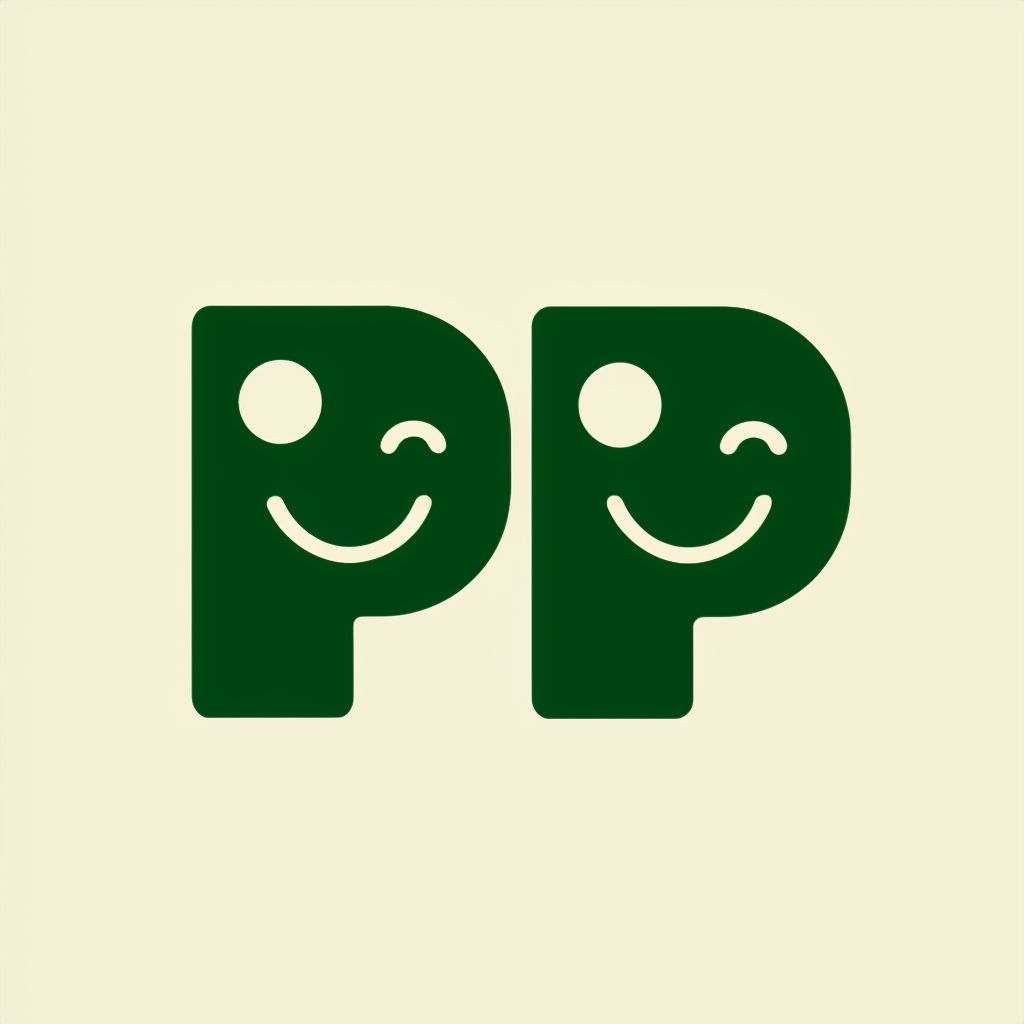 Playful Minimalist Green Letter P Face Design T-Shirt