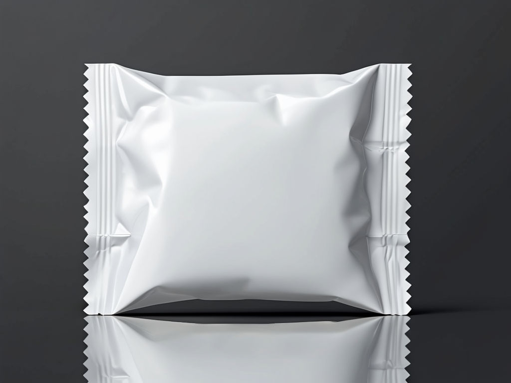 Elegant White Snack Packaging Design on Dark Background Mockup