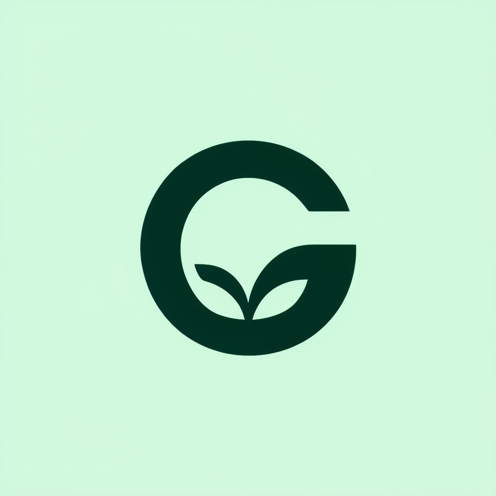 Modern Minimalist Dark Green Plant Logo Design for Branding Logo