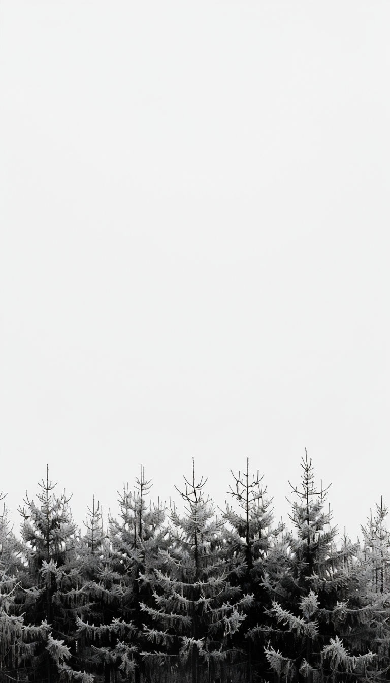 Stark Monochrome Winter Forest Landscape Mobile Wallpaper