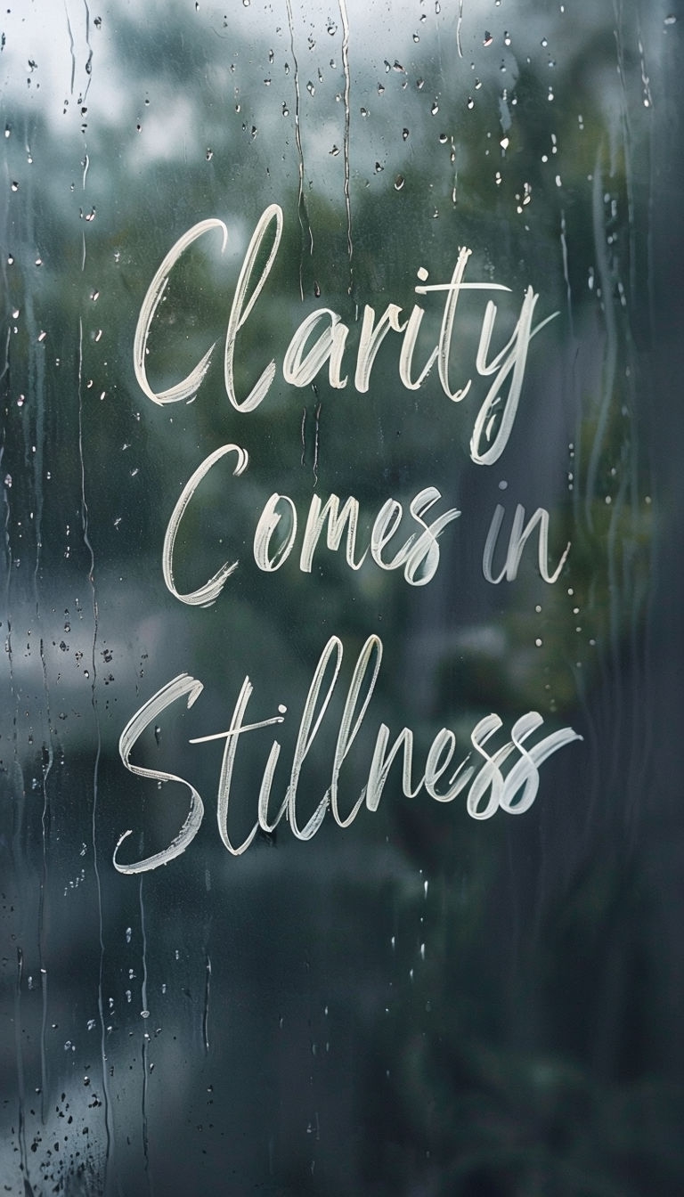 Frosted Glass Window with Inspirational Quote Poster