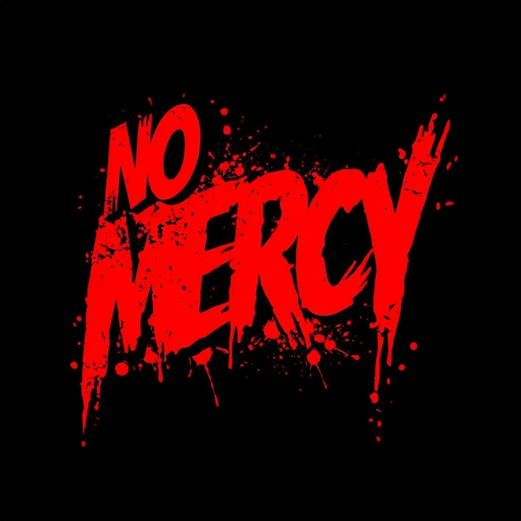 Bold Distressed NO MERCY Typography Grunge T-shirt