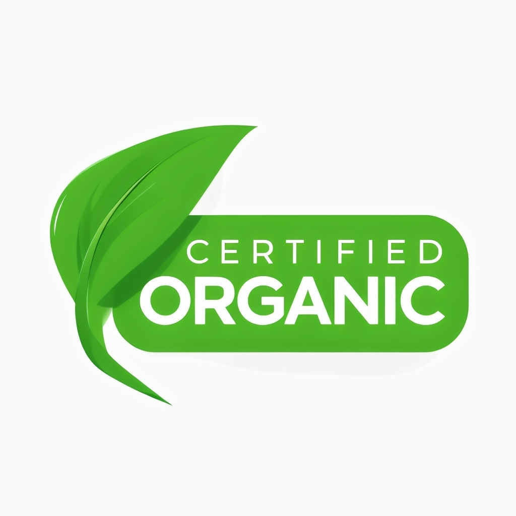 Elegant Certified Organic Badge Illustration for Logo