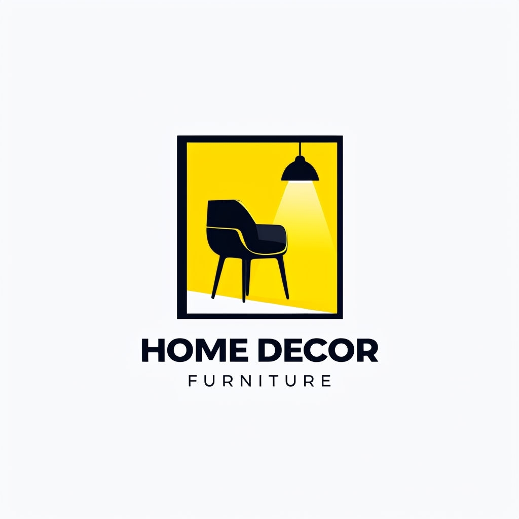 Minimalist Home Decor Furniture Logo with Modern Chair Design