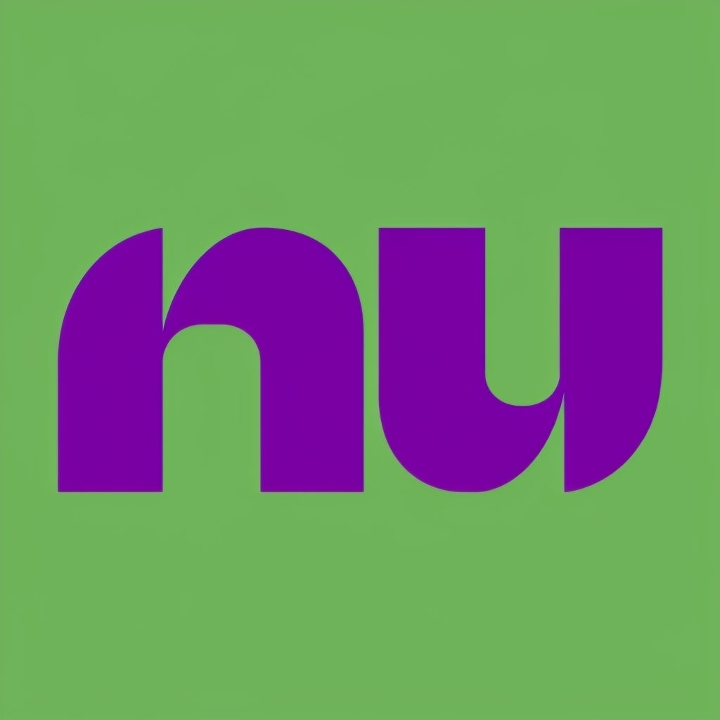 Modern Minimalist NU Letters Logo Design in Purple and Green