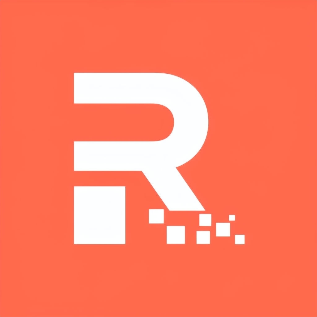 Modern Minimalist Coral R Monogram Logo Design for Branding Monogram