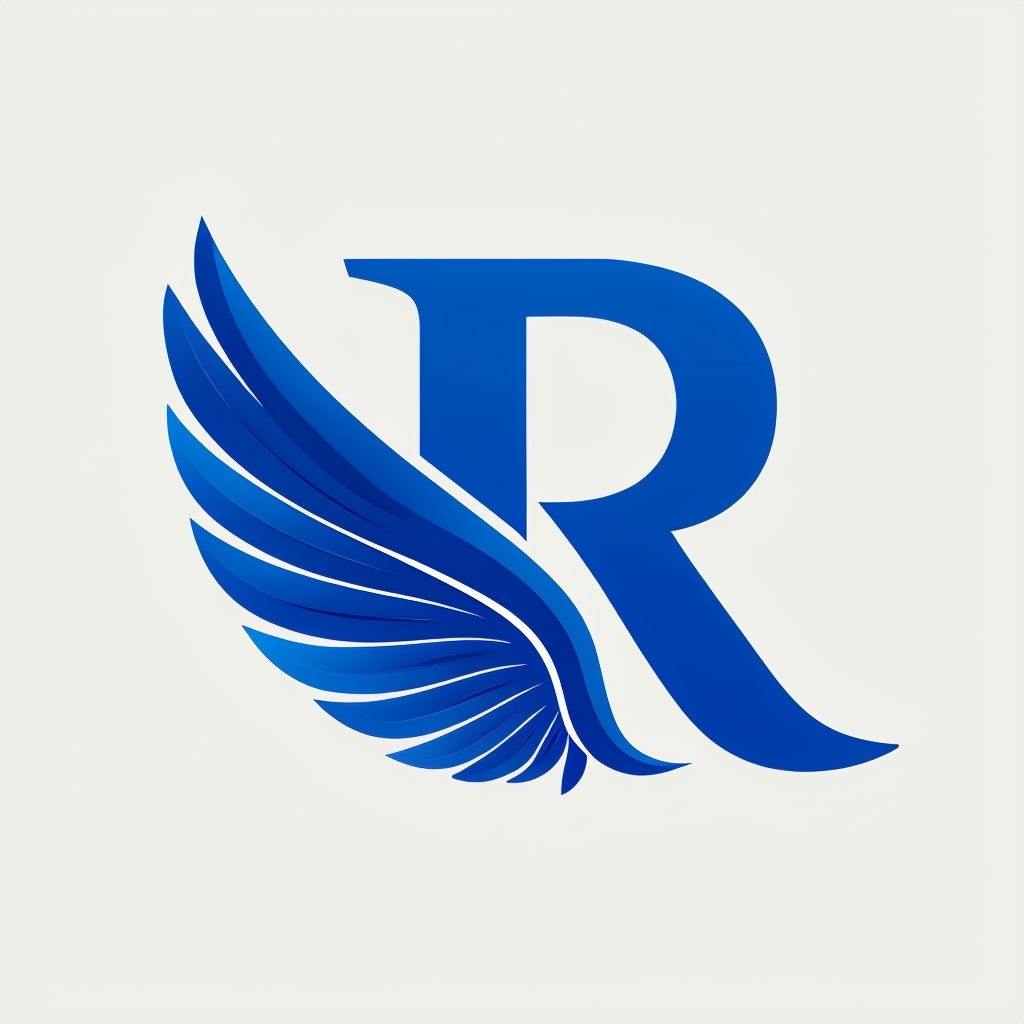 Elegant Royal Blue R Monogram Logo Design