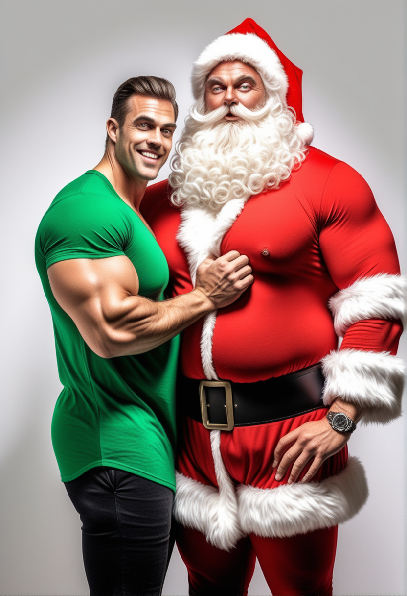 muscular hot santa