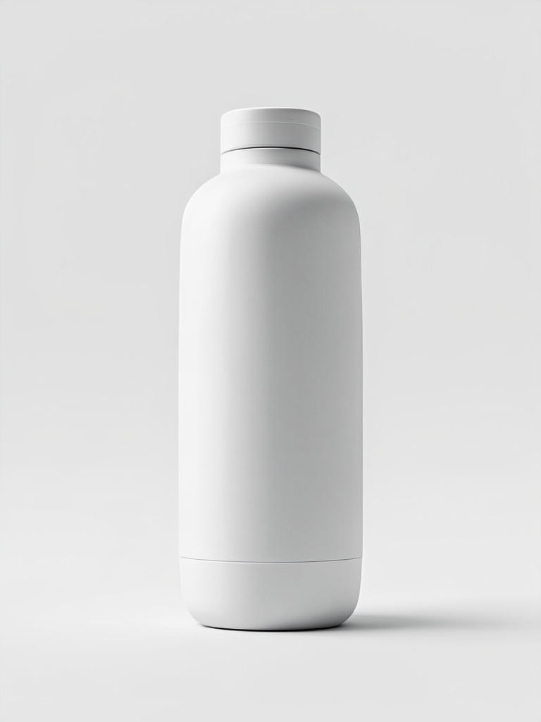 Sleek Minimalist White Bottle Product Photography Mockup