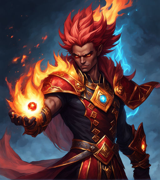 Male fire sorcerer with gloved right hand by preston cortez - Playground