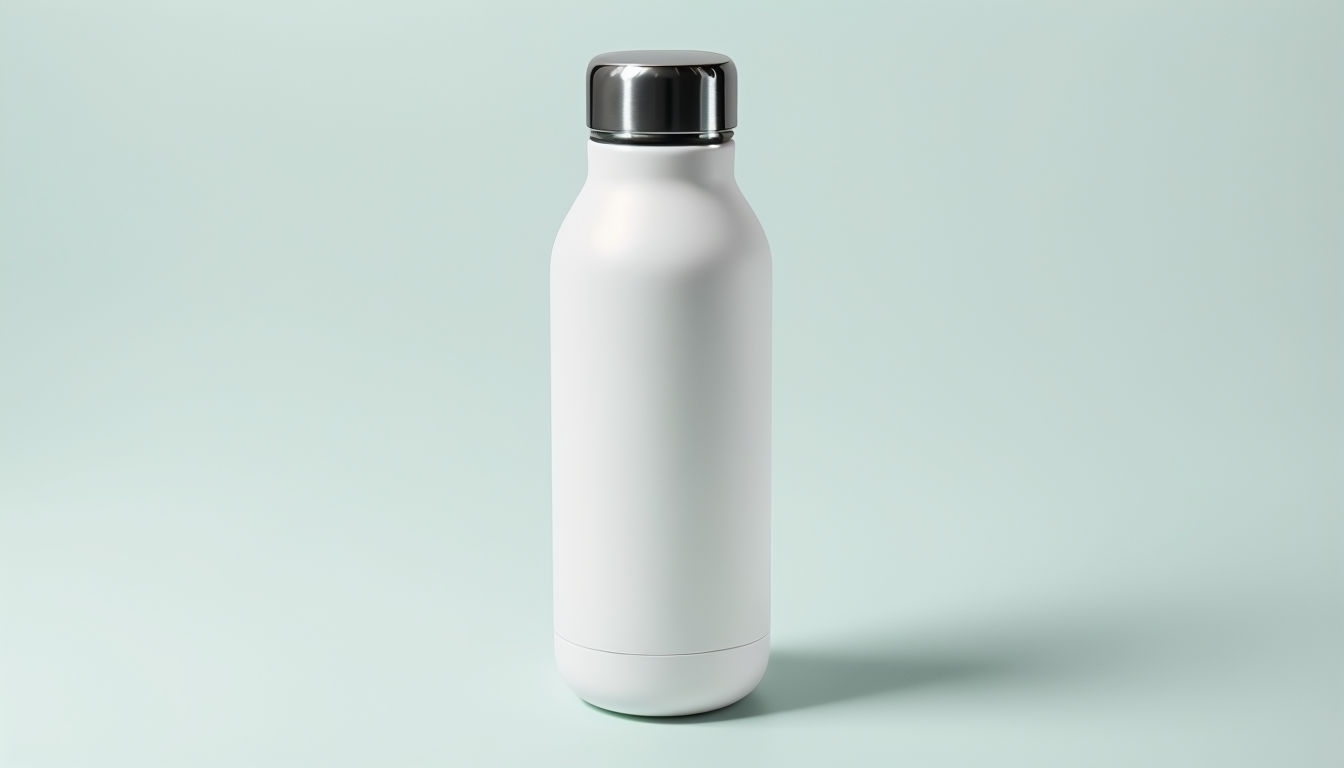 Sleek Modern Minimalist Water Bottle Product Mockup