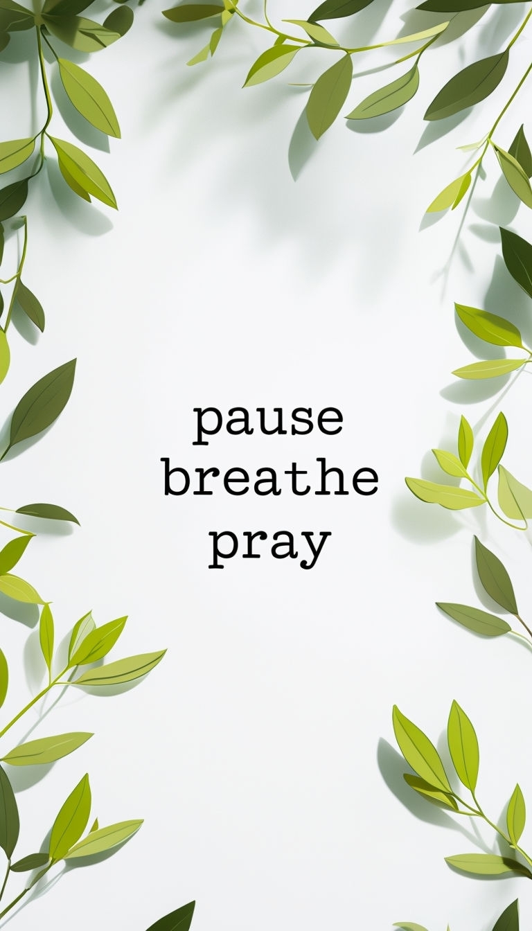 Motivational Quote with Green Leaves Illustration Mobile Wallpaper