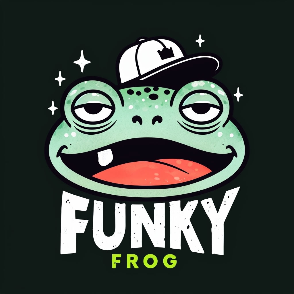 Playful Funky Frog Cartoon Illustration T-Shirt