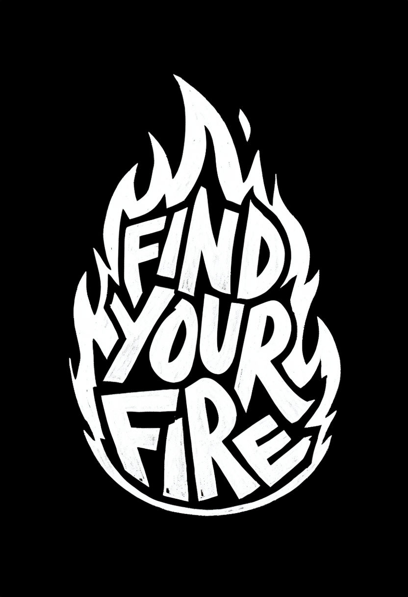 Find Your Fire Hand-Drawn Chalkboard Style T-Shirt