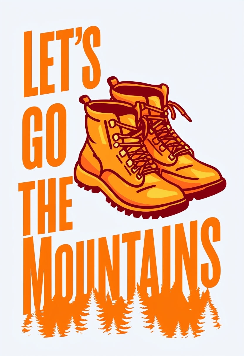 Let's Go to the Mountains Vibrant Adventure Poster