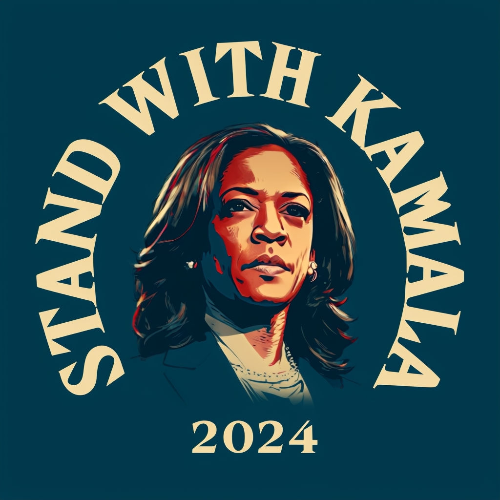 Bold Kamala Harris Stand with Kamala T-Shirt Graphic for 2024