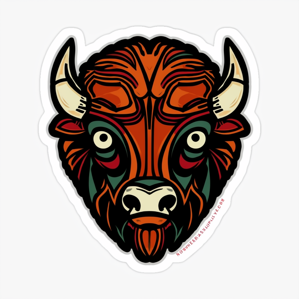 Modern Bold Buffalo Design Sticker