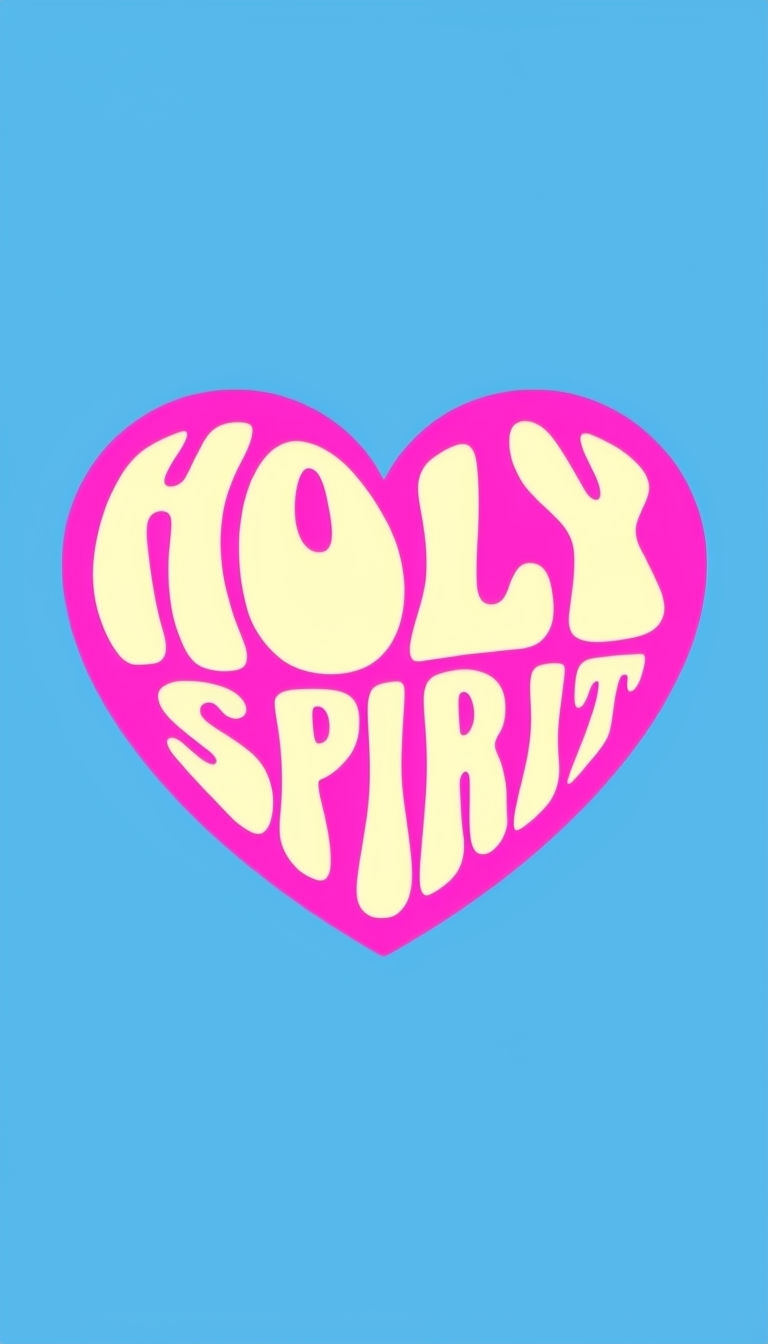 Vibrant Heart-Shaped Holy Spirit Design Phone Case Cover