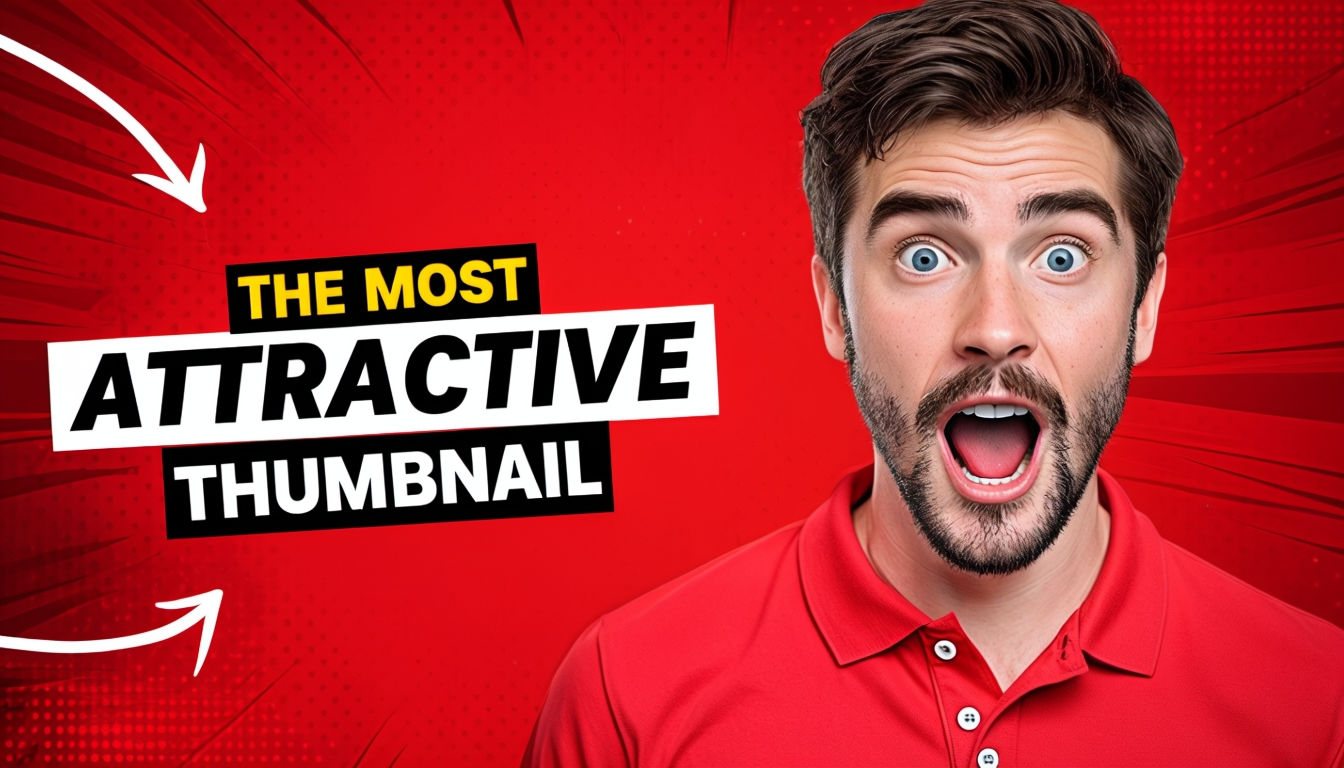 Surprise Expression Man with Bold Text for Eye-Catching Thumbnail Social Media Post