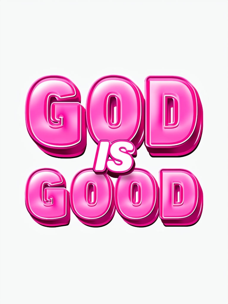 Vibrant 3D Typography GOD IS GOOD Motivational Poster