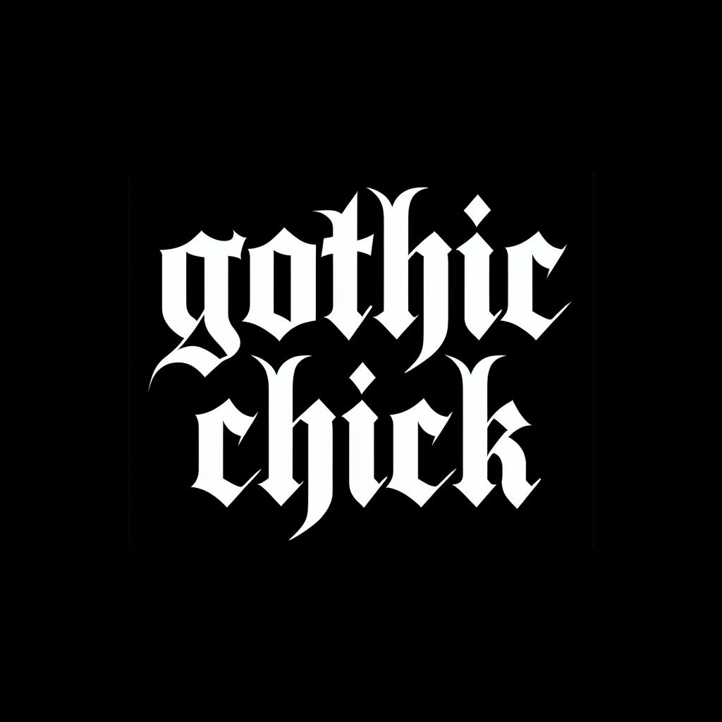 Gothic Chick Blackletter Typography Design T-shirt