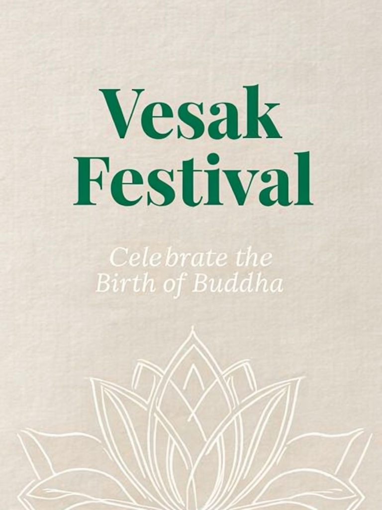 Elegant Modern Vesak Festival Invitation Card Design