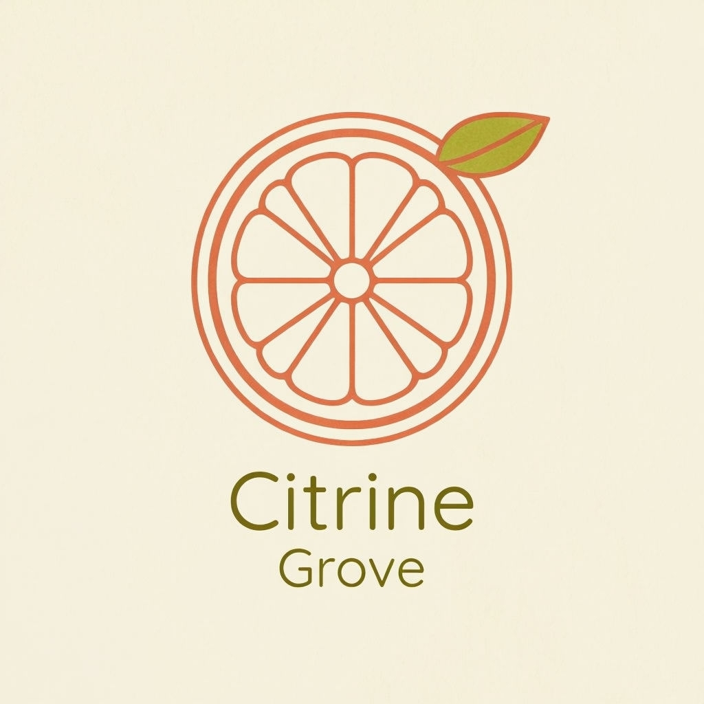 Minimalist Japandi Style Citrine Grove Logo Design
