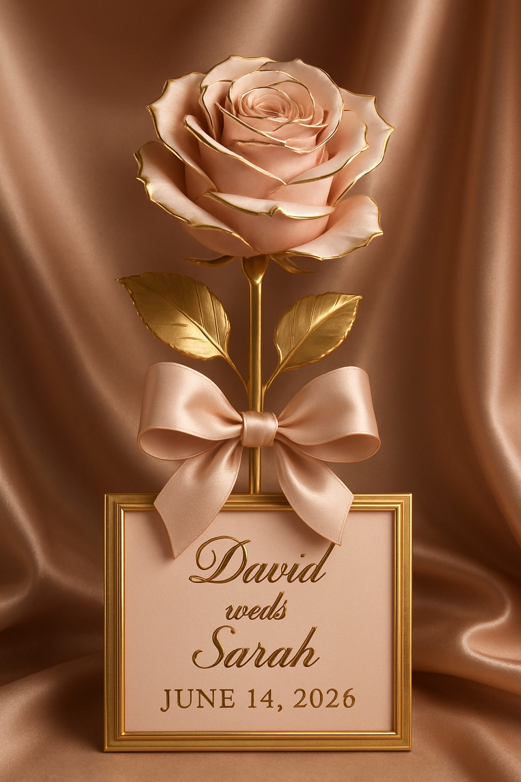 Elegant Wedding Announcement with Luxurious Rose Design Card