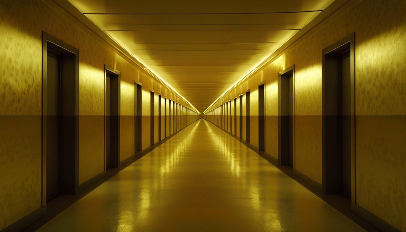 Symmetrical Infinite Corridor Perspective Virtual Background