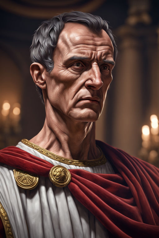 Emperor Julius Caesar in an ancient Roman court room by Genetic light ...