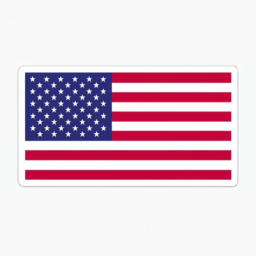 Vibrant American Flag Sticker Design with 50 Stars and Stripes