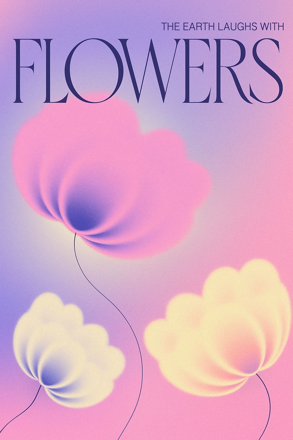 Abstract Floral Dreamscape Art with Whimsical Text Poster