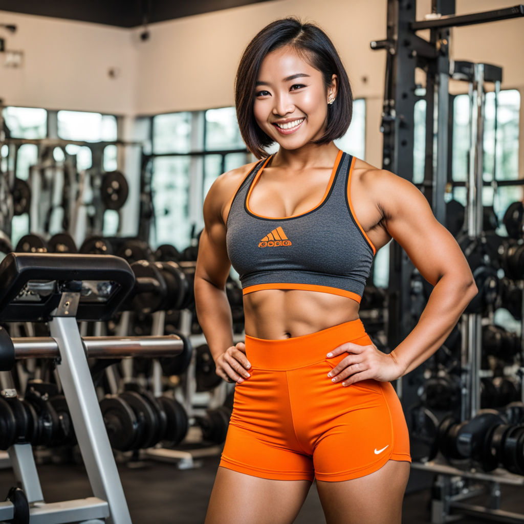 Body builder asian female