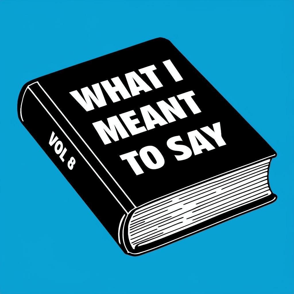 Stylized Black Book Illustration with Bold Text Sticker