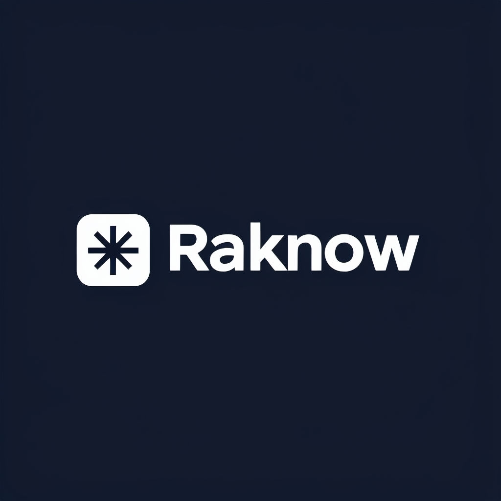 Modern Minimalist Raknow Logo on Dark Background