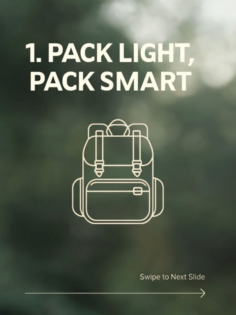 Nature-Inspired Minimalist Packing Tips Graphic for Social Media Post