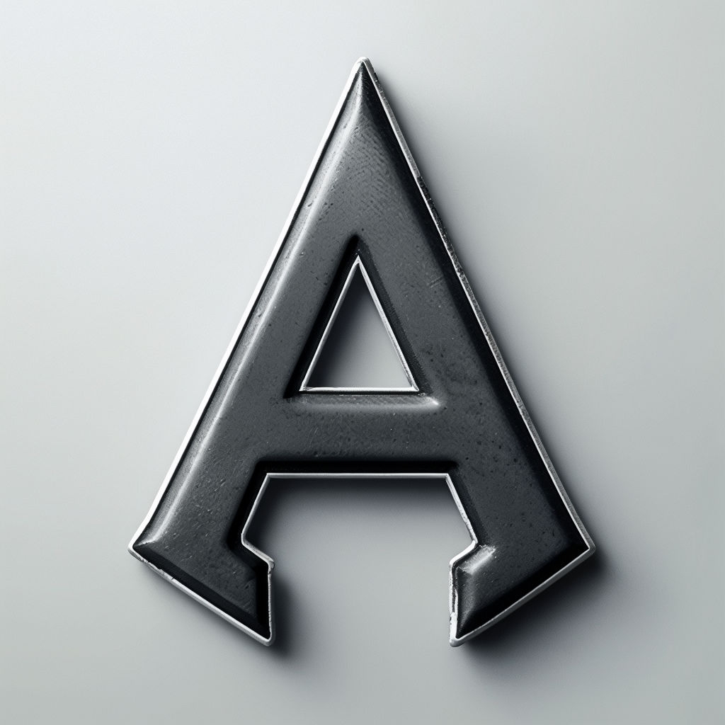 Modern Metallic Letter A Close-Up Photography Monogram