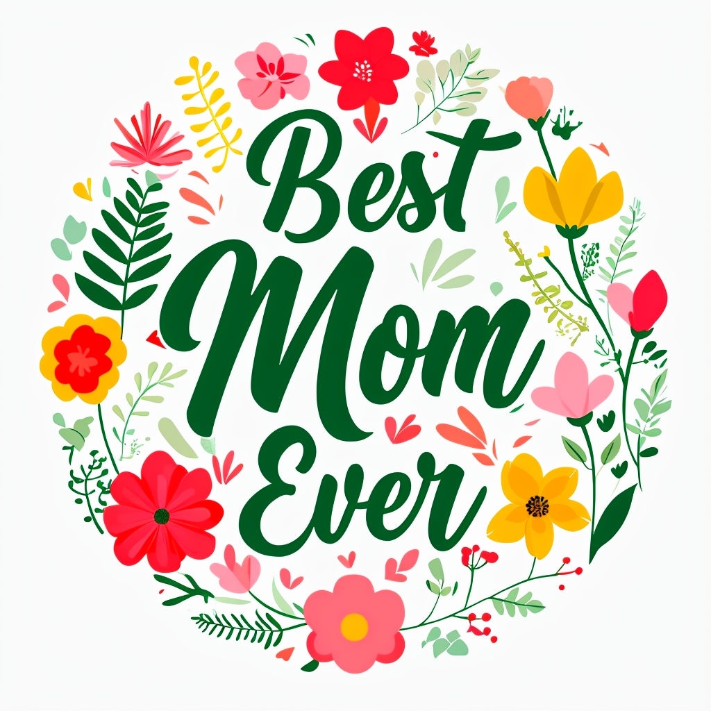 Best Mom Ever Floral Greeting Card Design Mug