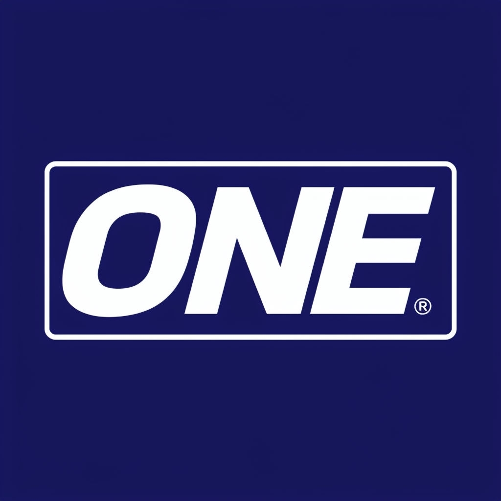 Bold White ONE Logo on Dark Blue Background for Modern Branding Logo