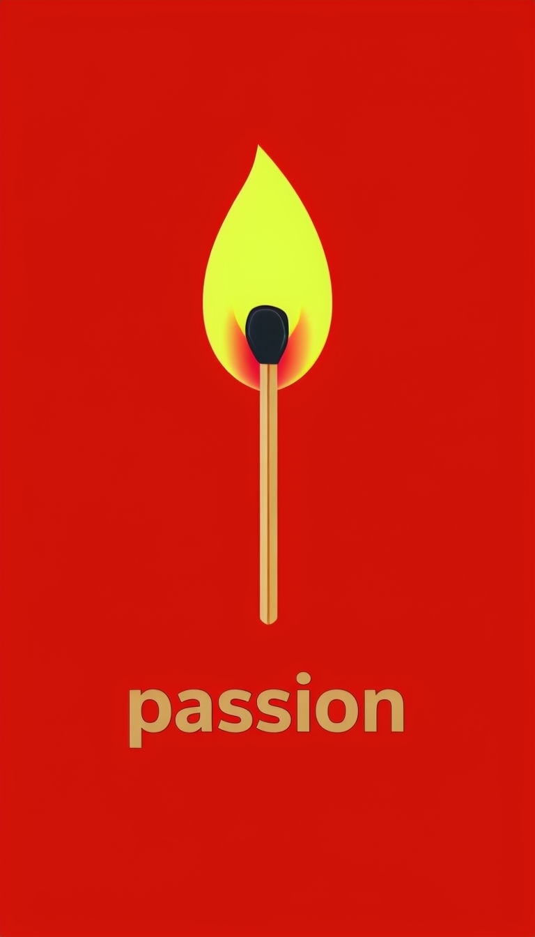 Stylish Lit Match Graphic Symbolizing Passion for Social Media Post