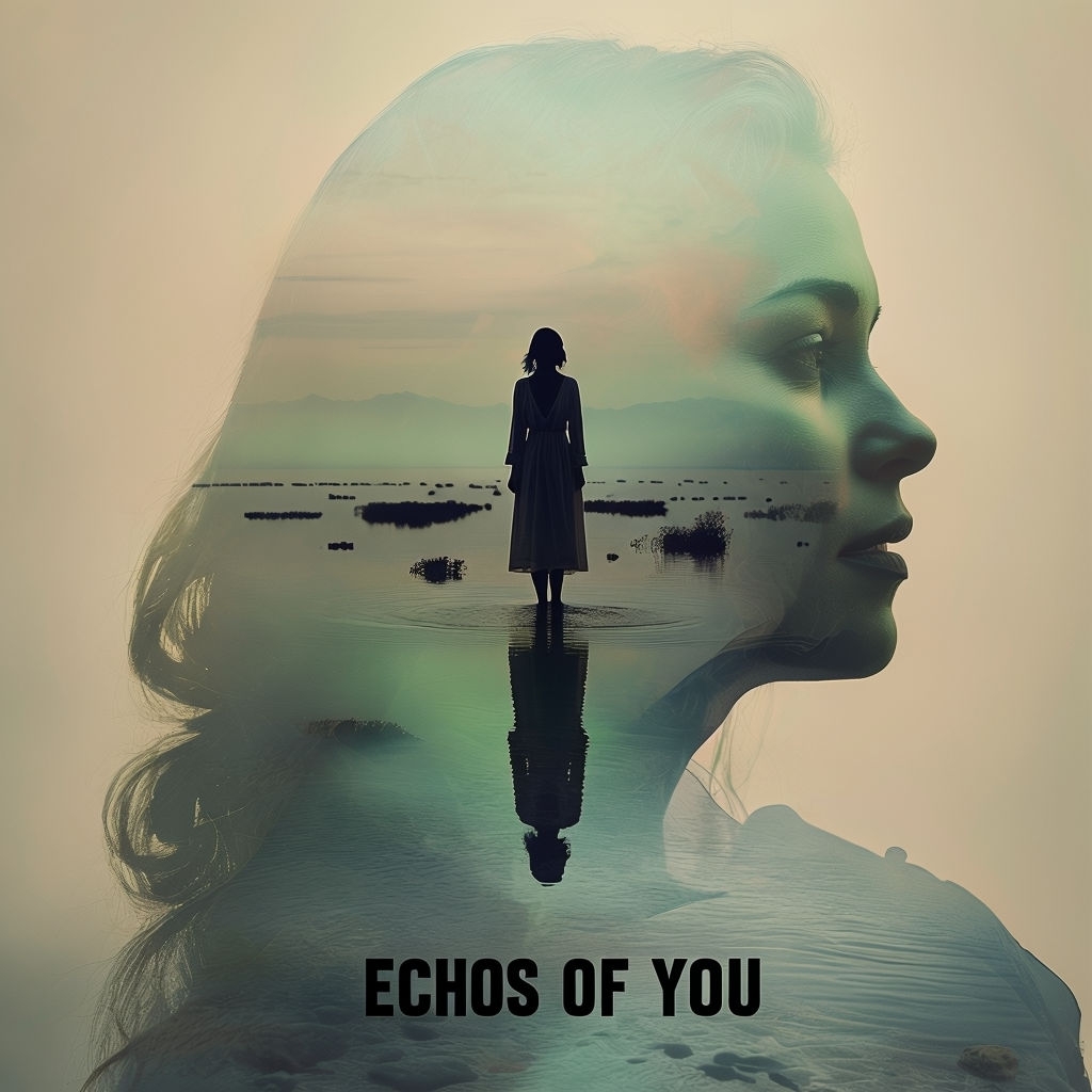 Echos of You Surreal Woman Reflection Digital Art Album Cover