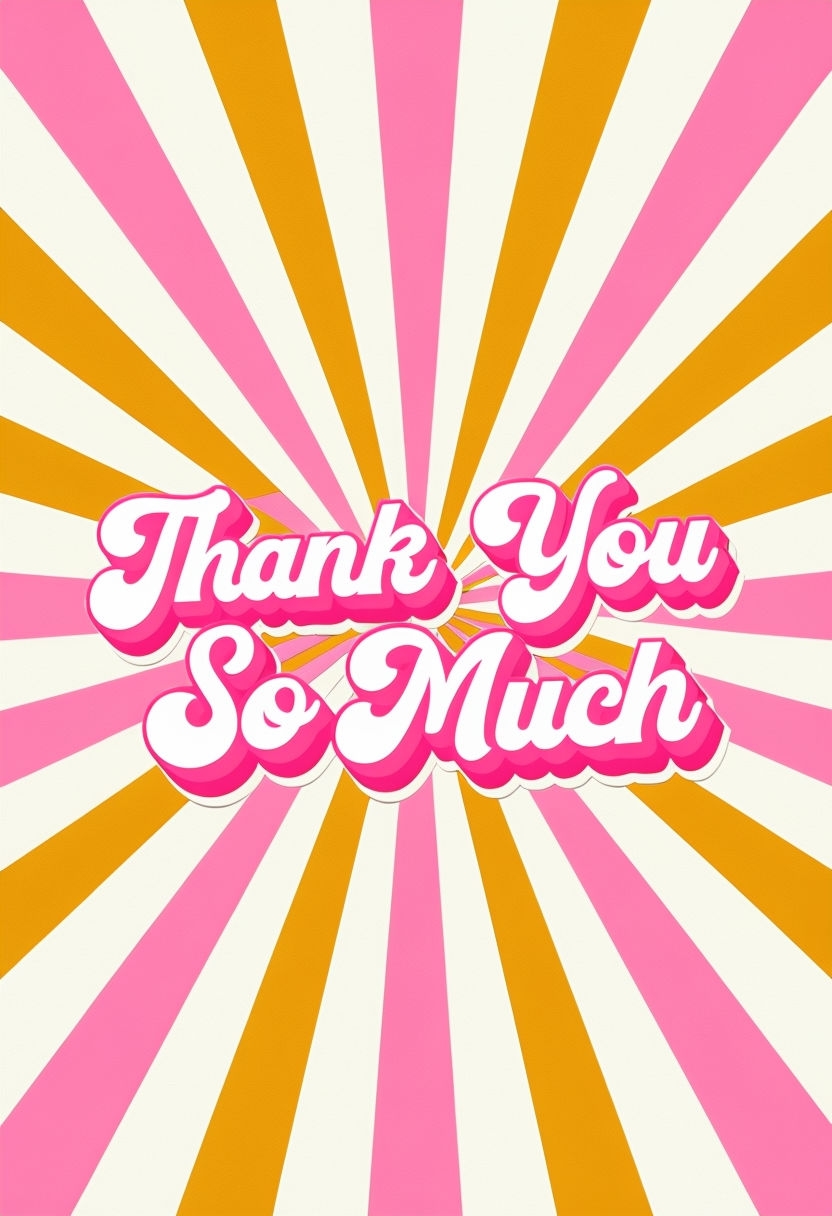 Cheerful Thank You So Much Card with Vibrant Starburst Design Card