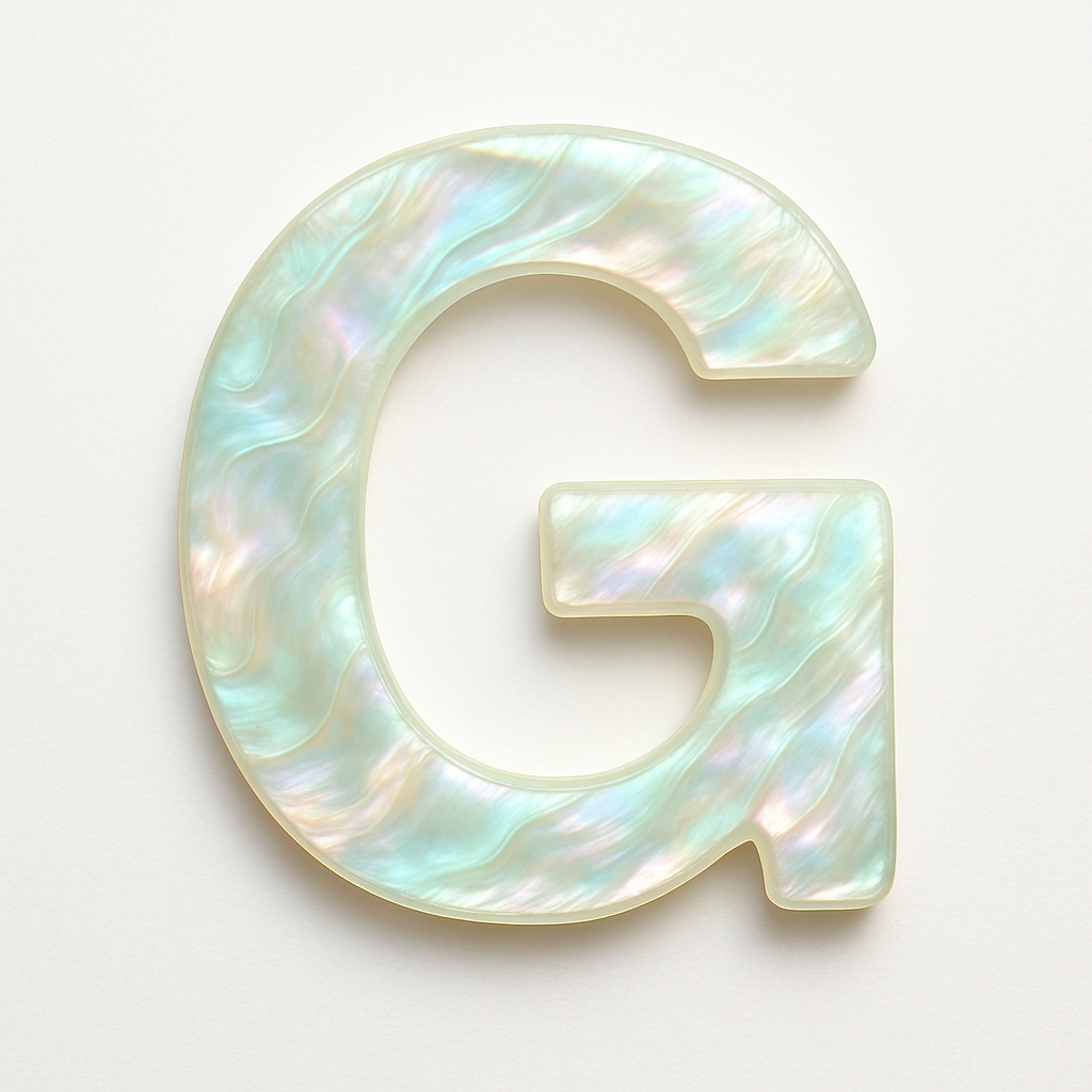 Iridescent Mother-of-Pearl Letter G Monogram Art