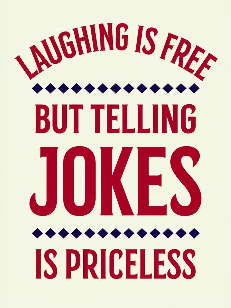 Playful Retro Quote About Laughter and Jokes Poster