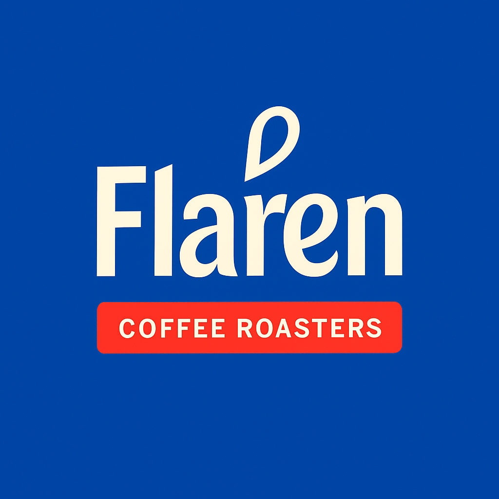 Modern Royal Blue Flaren Coffee Roasters Logo Design