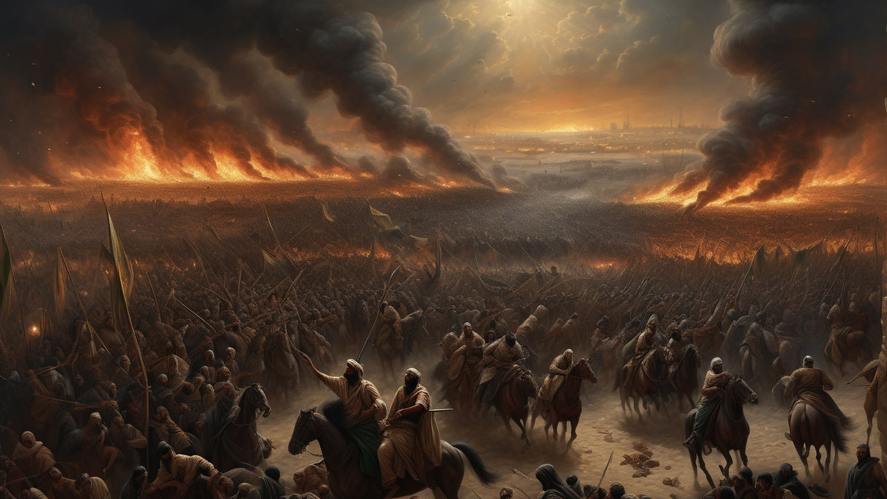 Battle of Karbala as an oil painting by nastase cristina - Playground