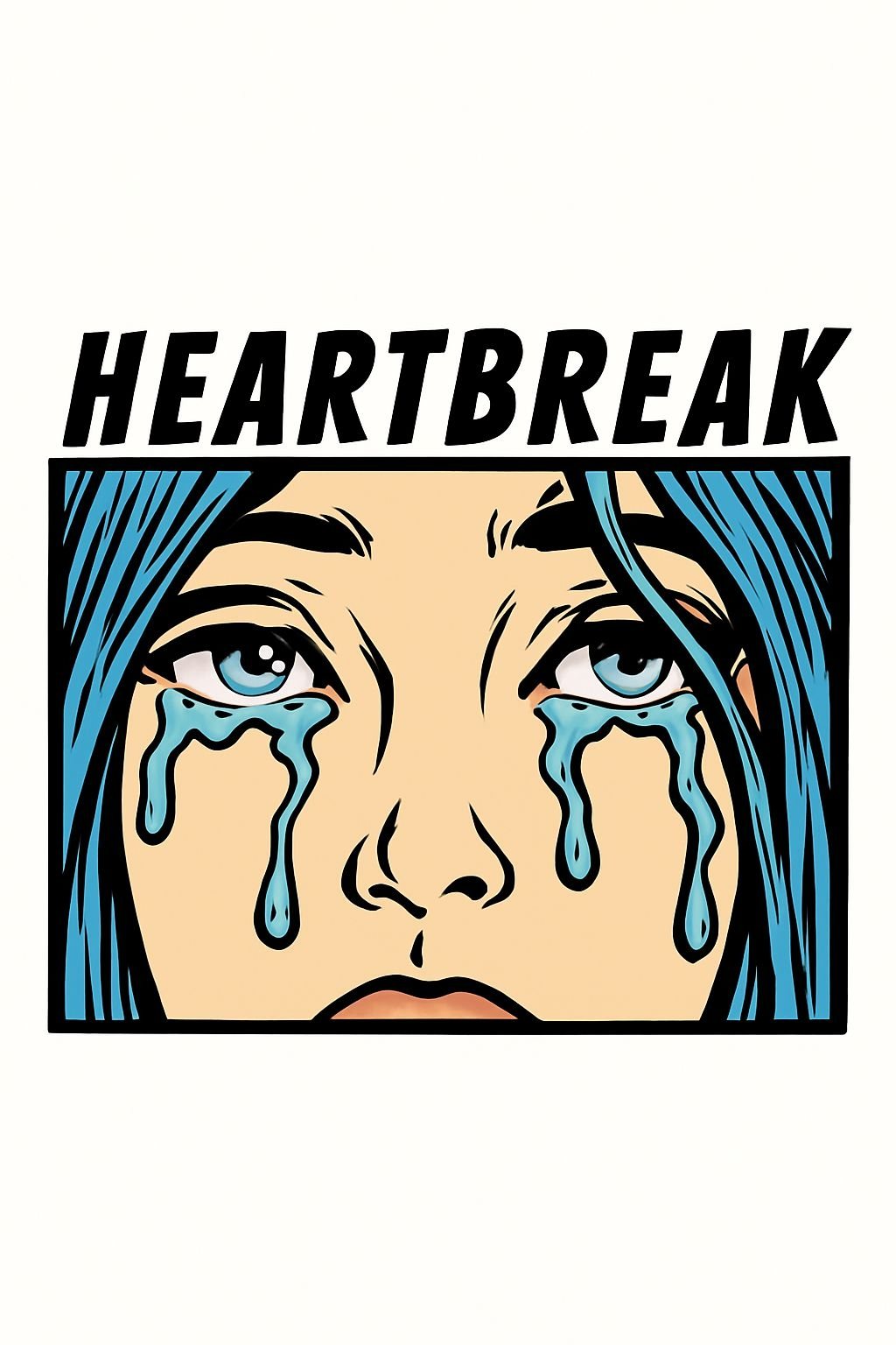 Emotional Comic Heartbreak Woman Illustration T-Shirt