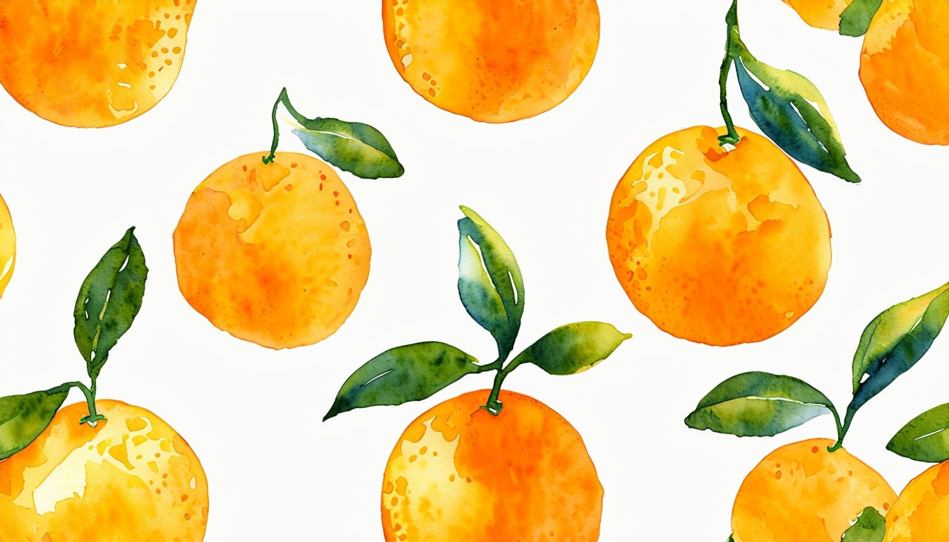Vibrant Watercolor Orange Pattern Illustration for Backgrounds