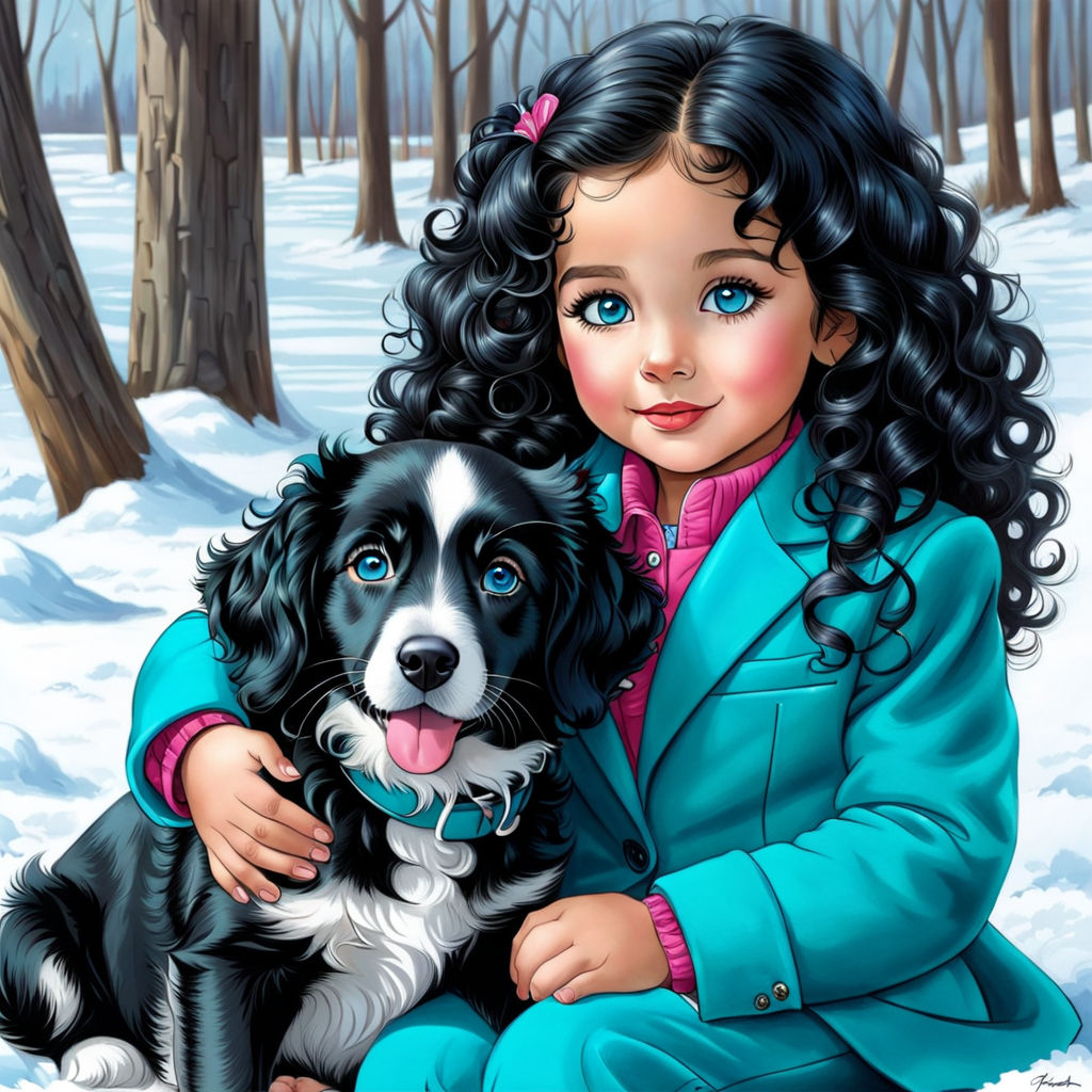 Little 2 year old girl in winter by Milla Playground