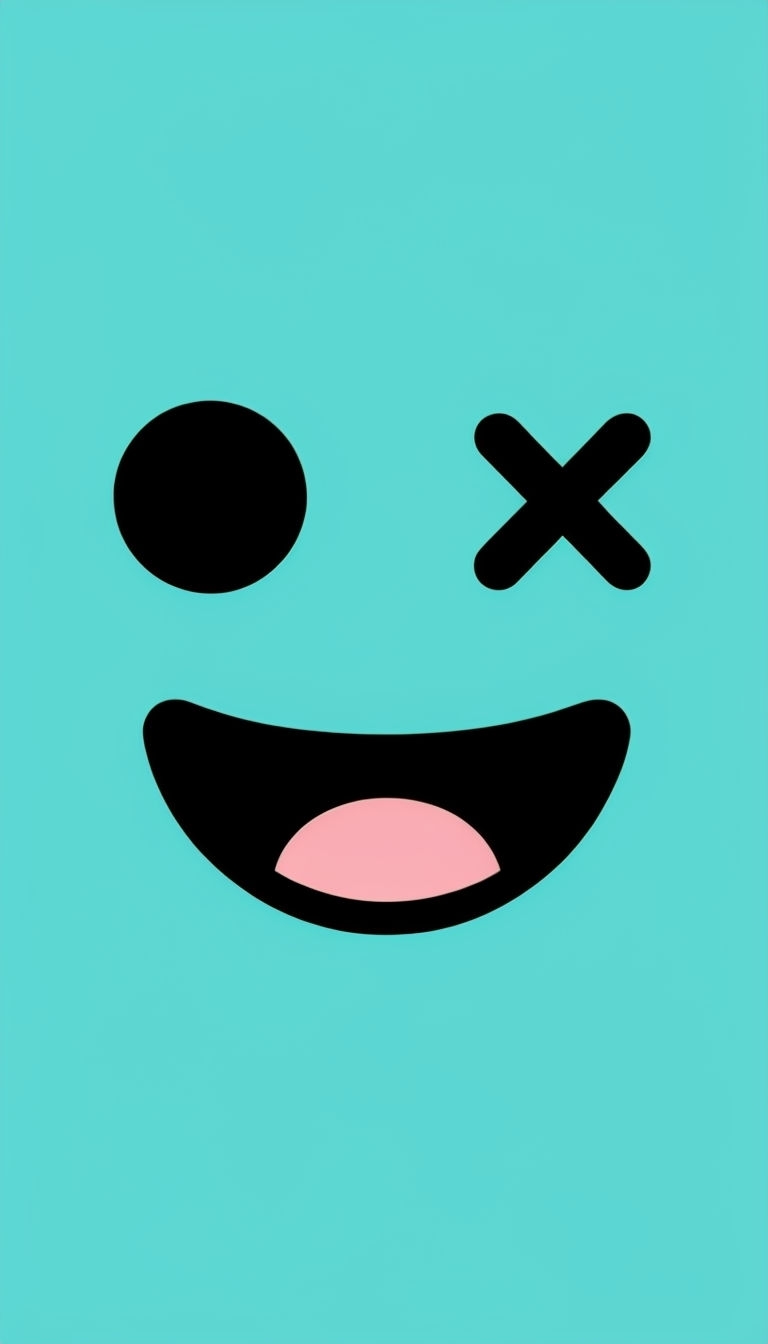 Playful Cartoon Face Minimalist Design Phone Case Cover